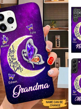 Butterfly I Love you to the moon and back Grandma Nana Mommy Personalized Phone case SC26814