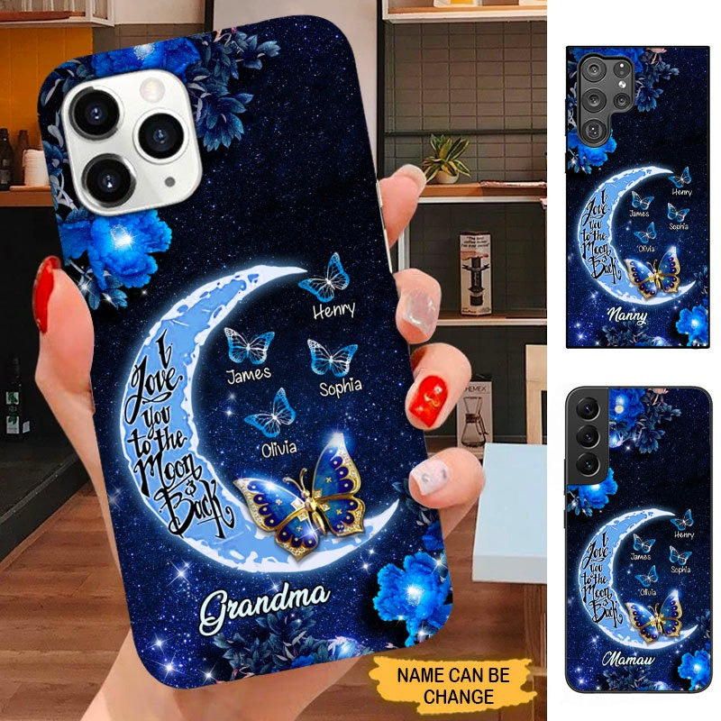 Butterfly I love you moon and back Grandma Nana Mommy Personalized Phone case SC30912 Phone case ShinyCustom Phone Case 