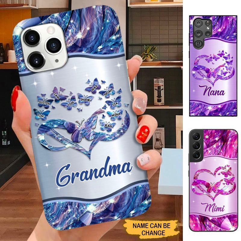 Butterfly Infinity Heart Grandma Nana Mommy Personalized Phone case SC14102 Phone case ShinyCustom Phone Case 