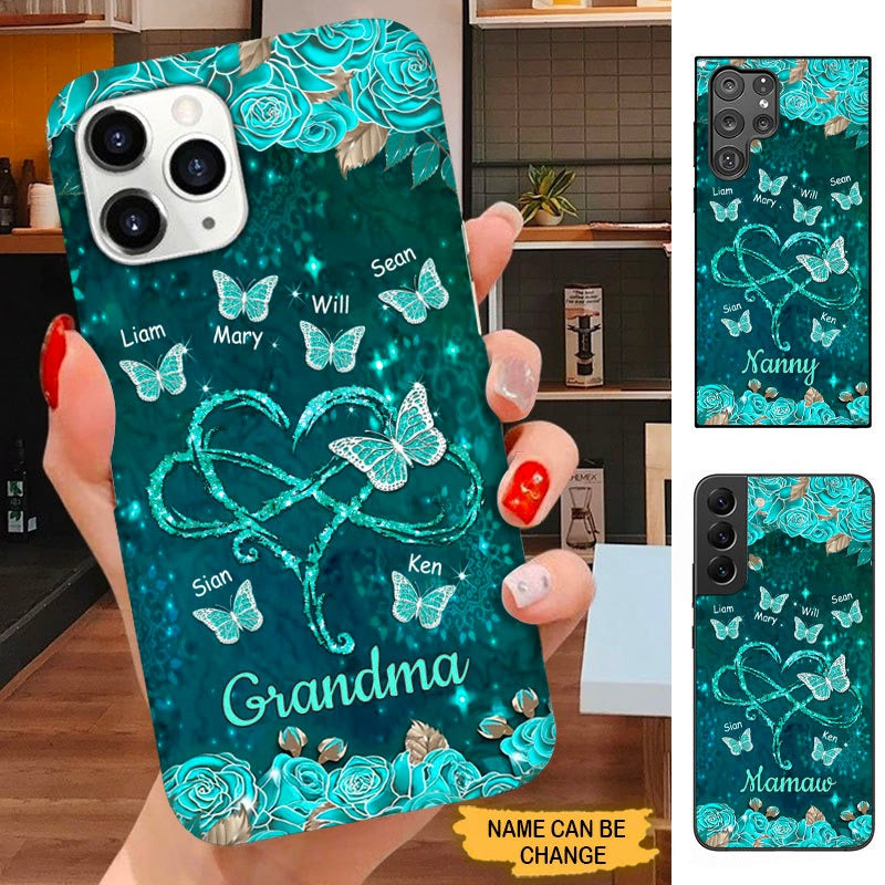 Butterfly Infinity Heart Grandma Nana Mommy Personalized Phone case SC14103 Phone case ShinyCustom Phone Case 