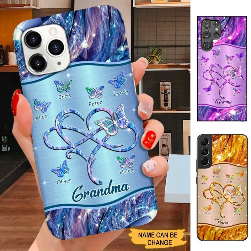Butterfly Infinity Heart Grandma Nana Mommy Personalized Phone case SC14108 Phone case ShinyCustom Phone Case 