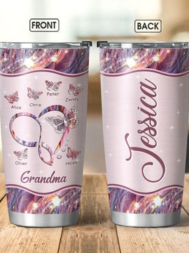 Butterfly Infinity Heart Nana Mimi Gigi Grandma Personalized Tumbler SC27105