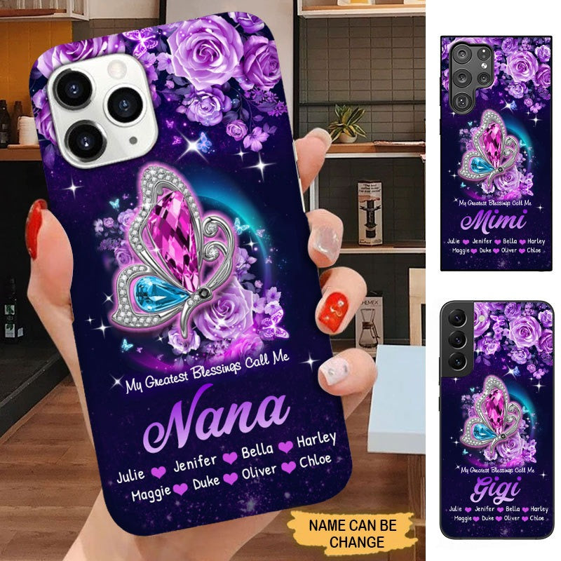 Butterfly My Greatest Blessings Called Me Grandma Nana Gigi Personalized Phone case SC2582 Phone case ShinyCustom Phone Case 