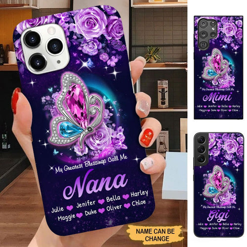 Butterfly My Greatest Blessings Called Me Grandma Nana Gigi Personalized Phone case SC2582 Phone case ShinyCustom Phone Case 