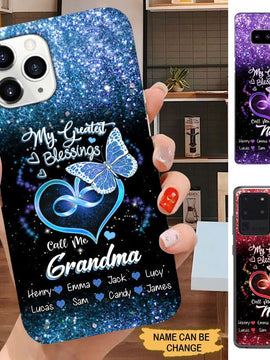 Butterfly My Greatest Blessings Call me Grandma Mommy Aunite Personalized Phone case