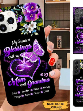 Butterfly My Greatest Blessings Call me Mom and Grandma Personalized Phone case SC2296