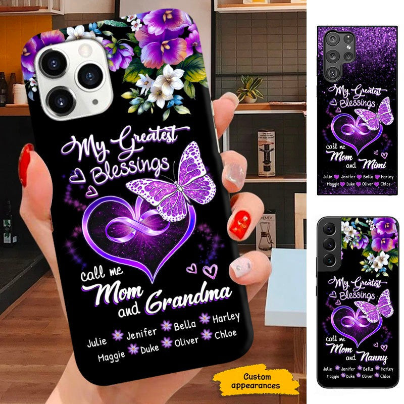 Butterfly My greatest blessings called me Mom and Grandma Personalized Phone case SC291232