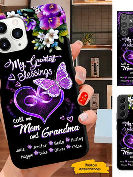 Butterfly My greatest blessings called me Mom and Grandma Personalized Phone case SC291232