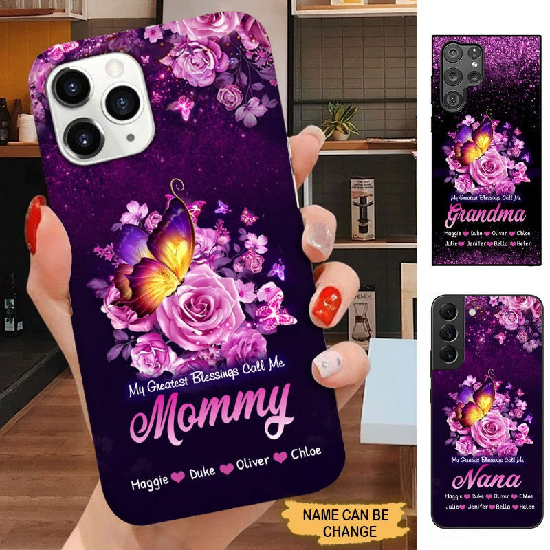 Butterfly My greatest blessings call me Mommy Grandma Auntie Personalized Phone case Phone case FUEL 
