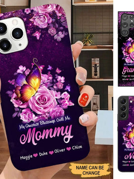 Butterfly My greatest blessings call me Mommy Grandma Auntie Personalized Phone case