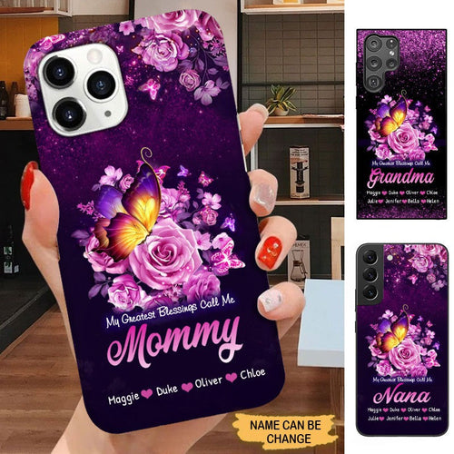 Butterfly My greatest blessings call me Mommy Grandma Auntie Personalized Phone case Phone case FUEL 