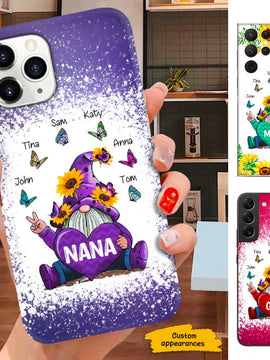 Butterfly Sunflower Gnome Grandma Mimi Nana Mom Personalized Phone Case SC243236