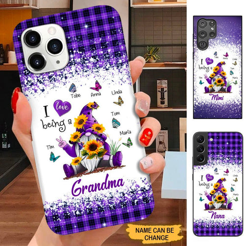 Butterfly Sunflower Gnome I Love being Grandma Nana Mommy Personalized Phone case SC5106 Phone case ShinyCustom Phone Case 