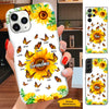 Butterfly Sunflower Grandma Mimi Nana Mommy Personalized Phone case SC273238