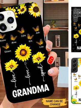 Butterfly Sunflower Grandma Nana Mimi MOM Personalized Phone case SC3185