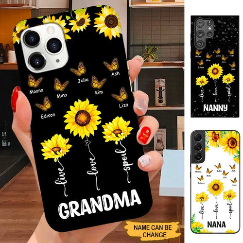 Butterfly Sunflower Grandma Nana Mimi MOM Personalized Phone case SC3185 Phone case ShinyCustom Phone Case 