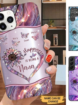 Butterfly Sunflower Happiness is being Nana Mimi Gigi Grandma Personalized Phone case SC30818