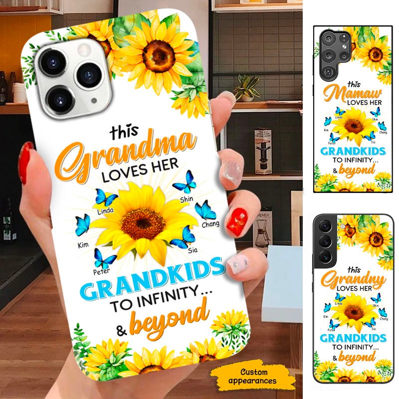 Butterfly Sunflower This Grandma Love Her Grandkis To Infinity Personalzied Phone Case SC243233