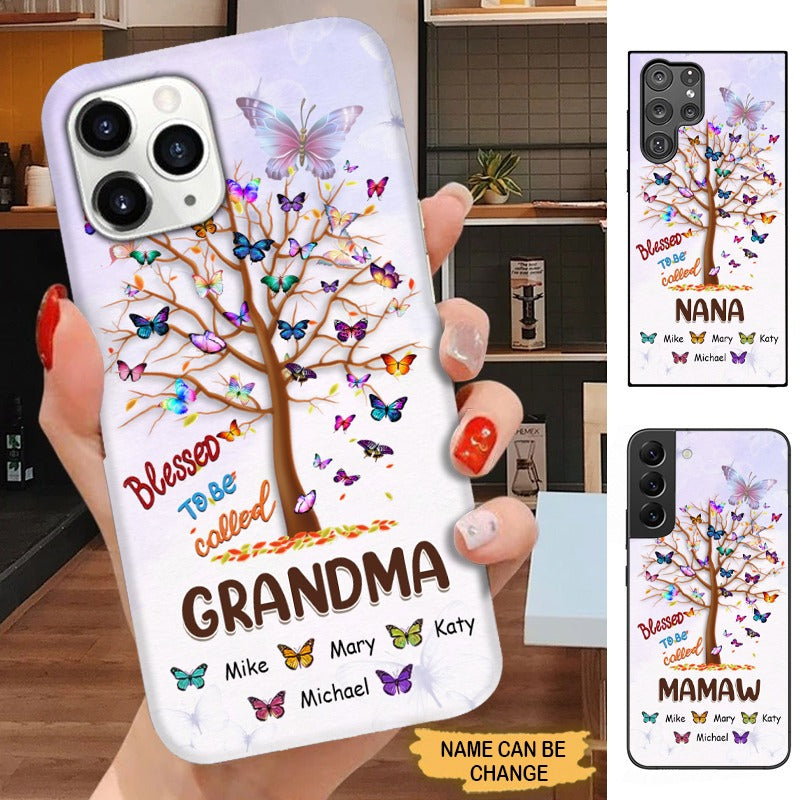 Butterfly Tree Blessed To be called Grandma Nana Mimi Personalized Phone case SC24810 Phone case ShinyCustom Phone Case 