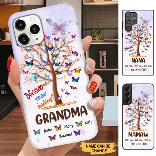 Butterfly Tree Blessed To be called Grandma Nana Mimi Personalized Phone case SC24810 Phone case ShinyCustom Phone Case 