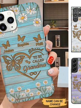 Butterlies Blessed to be called Grandma Nana Mimi Personalized Phone case