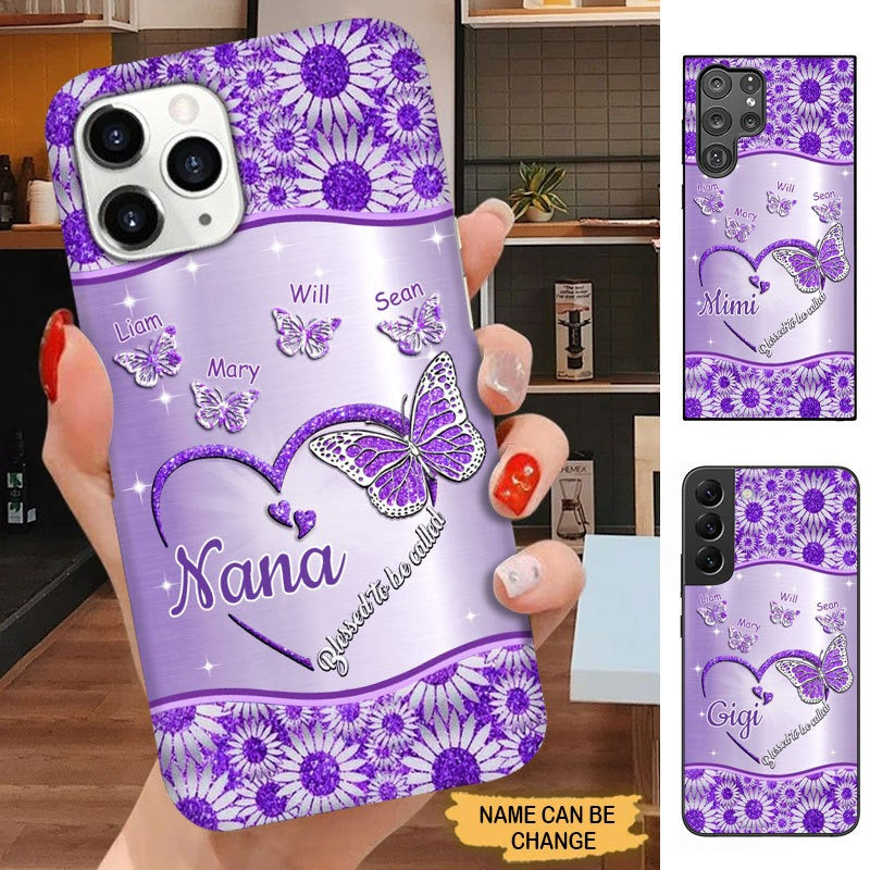 Butterly Blessed to be called Nana Mimi Gigi Grandma Personalized Phone case SC25104 Phone case ShinyCustom Phone Case 