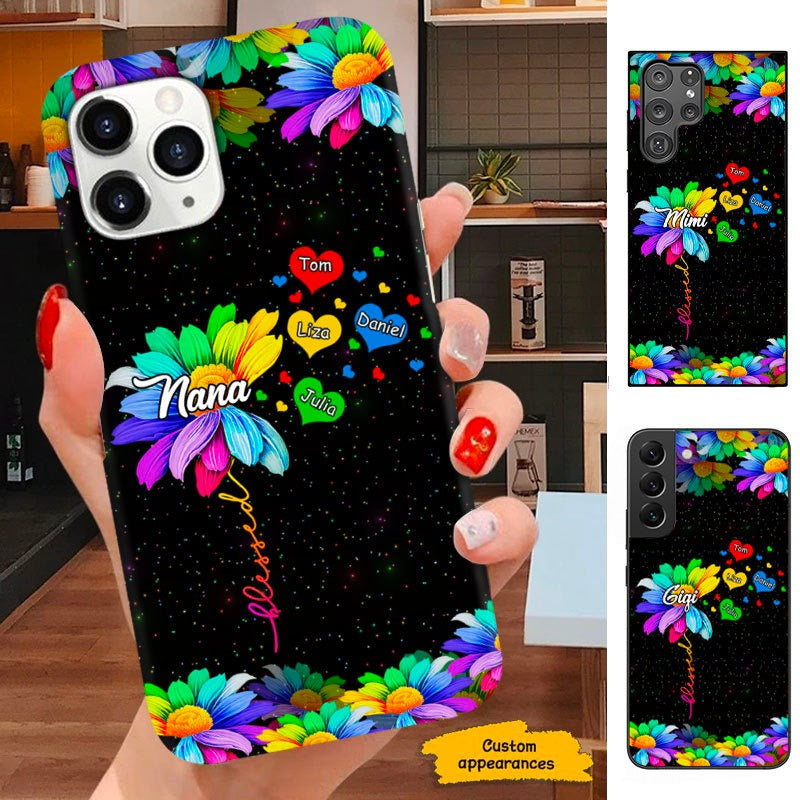 Coloful Heart Blessed Nana Mimi Grandma Mommy Personalized Phone Case SC203232
