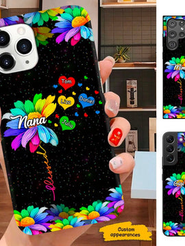 Coloful Heart Blessed Nana Mimi Grandma Mommy Personalized Phone Case SC203232