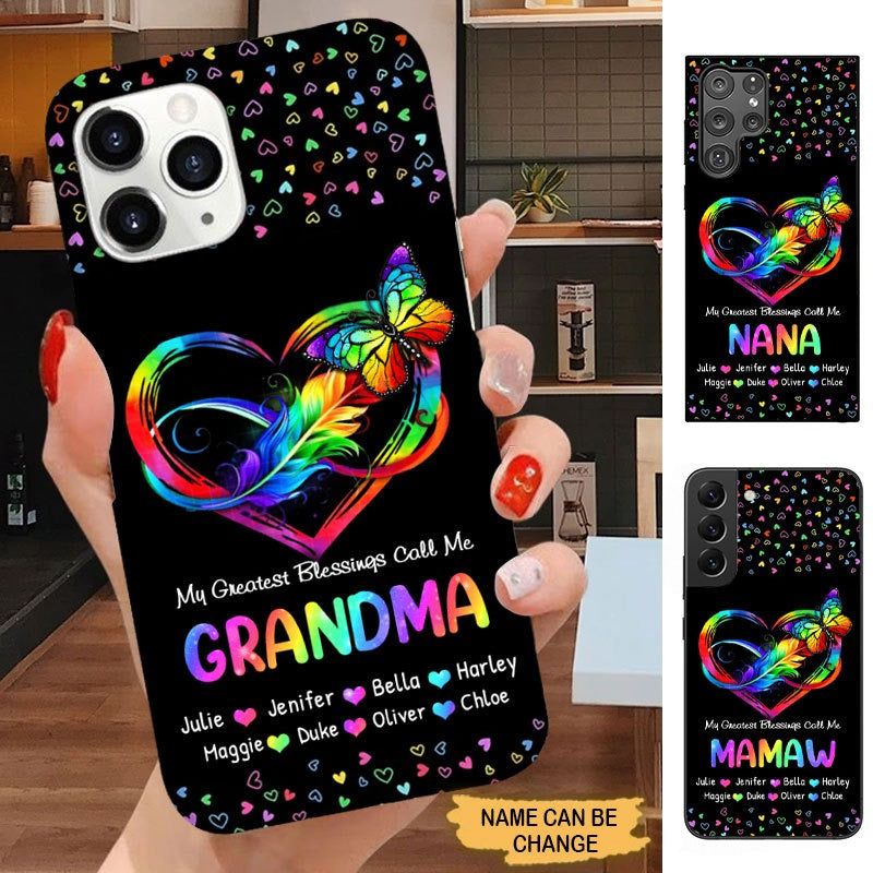 Colorful Heart Butterfly Grandma Nana Mommy Personalized Phone case Phone case FUEL