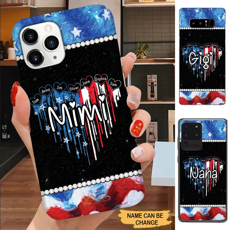 Colorful Heart Grandma with Grandkids Mommy Auntie Personalized Phone case Phone case FUEL 