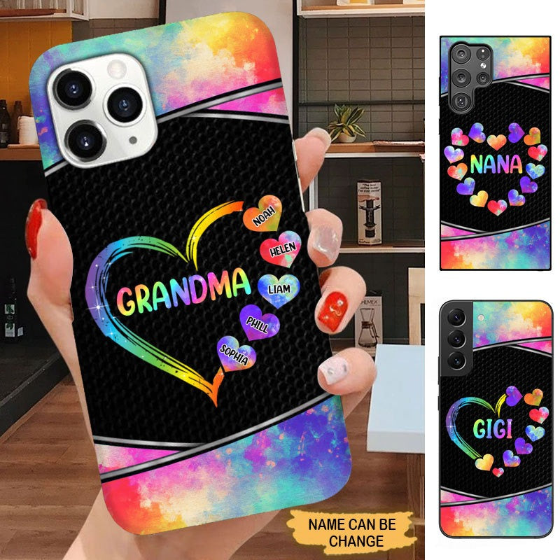 Colorful Hearts Grandma Nana Gigi Mimi Personalized Phone case SC2571 Phone case ShinyCustom Phone Case 