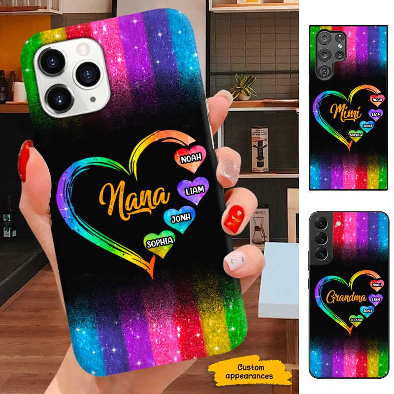 Colorful Hearts Grandma Nana Mimi Gigi Personalized Phone case SC291238