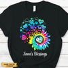Colorful Sunflower Heart Nana's Blessings Grandma Personalized Shirt Apparel Gearment