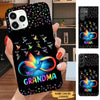 Colorful hearts Hummingbirds Grandma with Grandkids Personalized Phone case Phone case FUEL