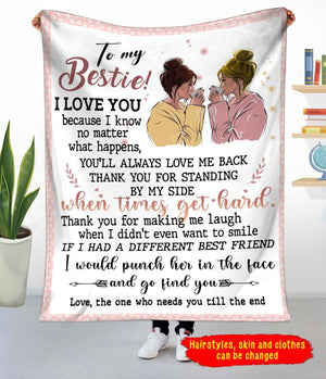 Personalized BESTIE FOREVER Fleece Blanket Dreamship 