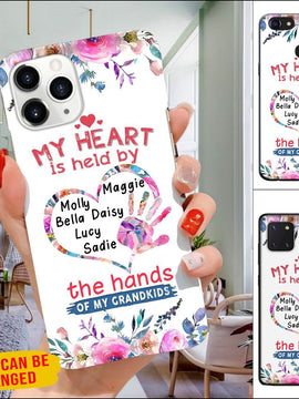 Personalized Names My Heart Is Held By The Hands Of My Grandkids Phone case DHL23JUN21DD2