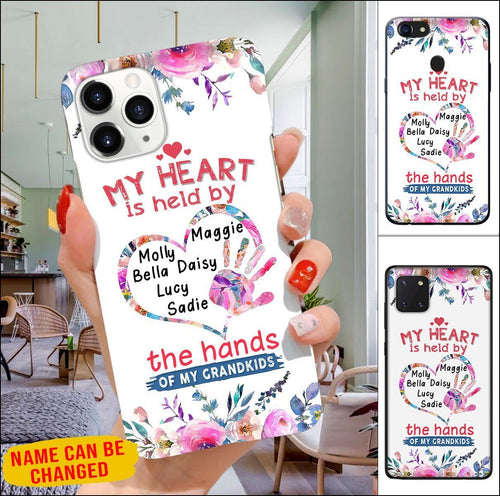 Personalized Names My Heart Is Held By The Hands Of My Grandkids Phone case DHL23JUN21DD2 Phonecase FUEL 