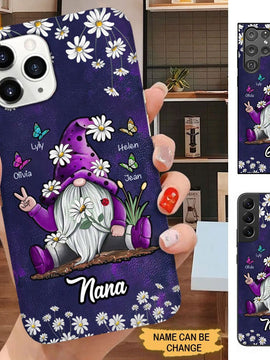 Daisy Gnome Butterflies Grandma with grandkids Personalized Phone case SC1564