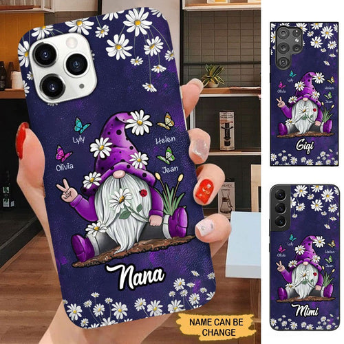 Daisy Gnome Butterflies Grandma with grandkids Personalized Phone case SC1564 Phone case FUEL 