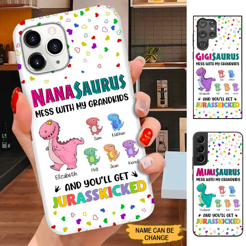 Dinosauer Nanasaurus Grandmasaurus Personalized Phone case SC5107 Phone case ShinyCustom Phone Case 