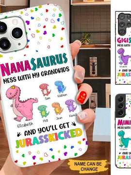 Dinosauer Nanasaurus Grandmasaurus Personalized Phone case SC5107