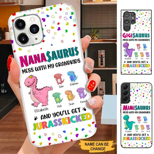 Dinosauer Nanasaurus Grandmasaurus Personalized Phone case SC5107 Phone case ShinyCustom Phone Case 