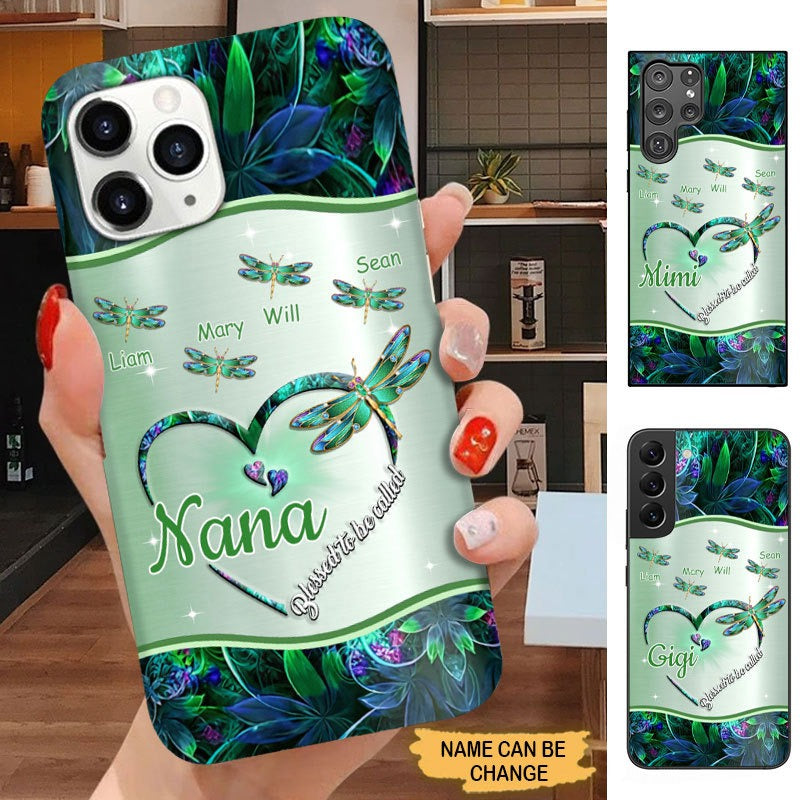 Dragonfly Blessed to be called Nana Mimi Gigi Grandma Personalized Phone case SC2171 Phone case FUEL 