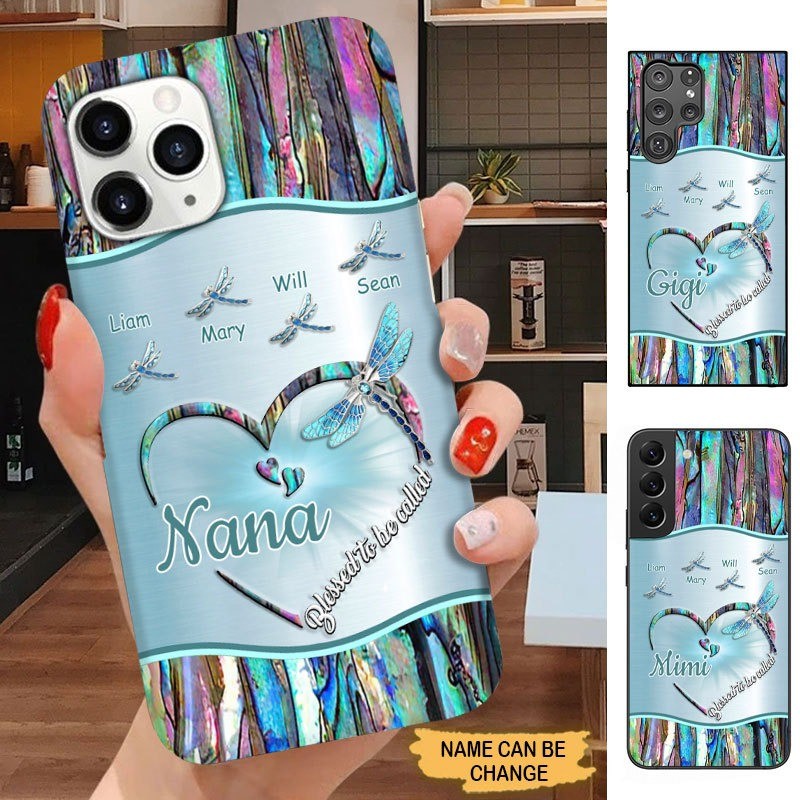 Dragonfly Blessed to be called Nana Mimi Gigi Grandma Personalized Phone case SC2683 Phone case ShinyCustom Phone Case 