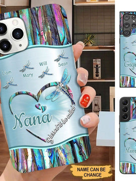 Dragonfly Blessed to be called Nana Mimi Gigi Grandma Personalized Phone case SC2683