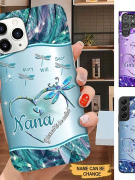 Dragonfly Blessed to be called Nana Mimi Gigi Grandma Personalized Phone case SC71410