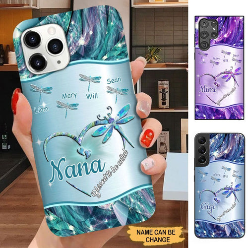 Dragonfly Blessed to be called Nana Mimi Gigi Grandma Personalized Phone case SC71410 Phone case FUEL 