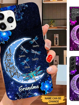 Dragonfly I Love you to the moon and back Grandma Nana Mommy Personalized Phone case SC5108