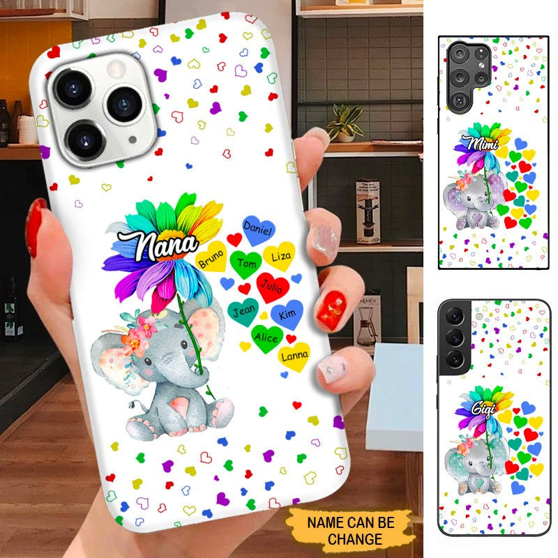 Elephant Heart Nana Mimi Gigi Grandma Personalized Phone case SC15091 Phone case ShinyCustom Phone Case 