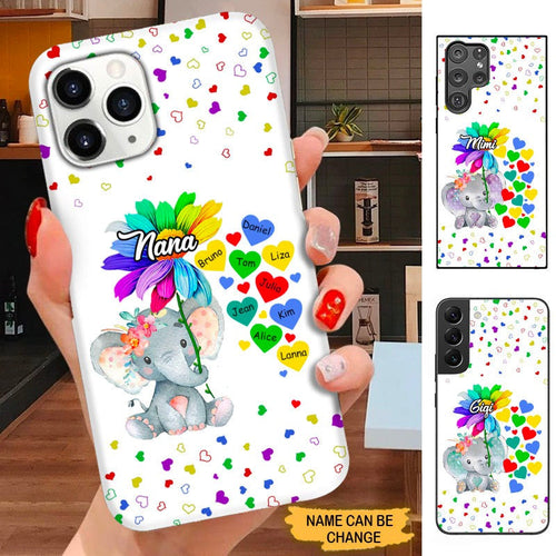 Elephant Heart Nana Mimi Gigi Grandma Personalized Phone case SC15091 Phone case ShinyCustom Phone Case 